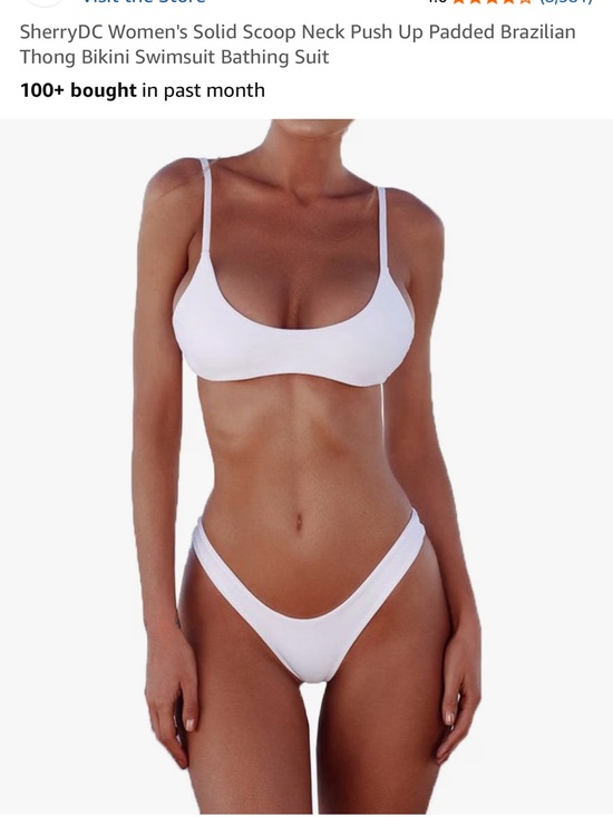 Sherrydc Other - Scoop Neck Padded Bikini Set - White
